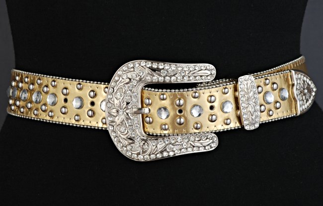 rhinestone gold belt