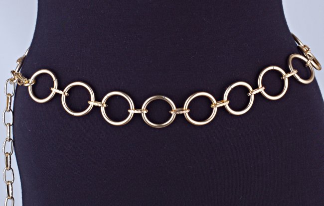 chain belt: smooth gold 1-1/4