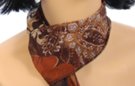 small belt scarf, ginger bread and beige on brown