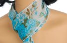 small belt scarf, peony, blue