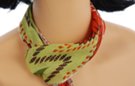 small belt scarf, green and red