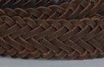 Strait City Trading close-up of better quality braided leather belt braid texture, back side