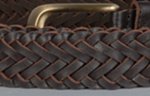 Strait City Trading close-up of better quality braided leather belt braid texture, front side