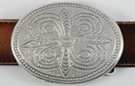 butterfly embossed pewter concho belt buckle