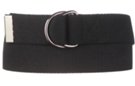 mens black cotton D-ring canvas belt