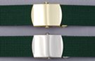 cotton 1-1/4" military-style web belt, hunter green