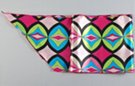 violet-based multi-colored lattice pattern charmeuse satin narrow scarf