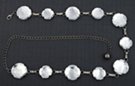 clear mirrored faceted acrylic disk costume chain belt