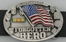 Forgotten Hero Vietnam Vet and USA flag belt buckle