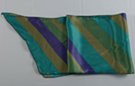 satin belt scarf, black houndstooth check over blue, green, purple and ocher stripes