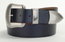 3 piece western buckle set on black top grain leather belt