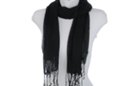 gauzy black summer fringe scarf