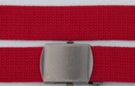 wine color military-style cotton blend web belt
