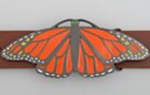 monarch butterfly shape large enameled belt buckle
