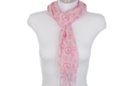 light-weight pink fringe scarf with peace signs