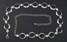 alternating silver ring and clear rhinestone chain belt