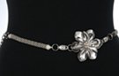 rhinestone and foil flower rice-grain chain belt