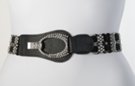 rhinestone black fashion stretch belt with rhinestone daisy waist