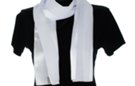 white satin and sheer belt scarf
