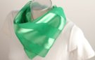 satin and sheer bright green banded square scarf