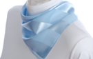 satin and sheer light blue banded square scarf