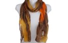 acorn brown silk and poly pleated tulle scarf