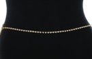 single line rhinestone chain belt, clear stones in gold chain