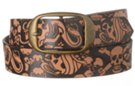 solid cowhide painted leather belts, skulls and snakes