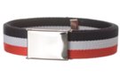 canvas web belt and buckle, USA flag stripes