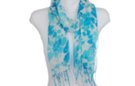 hawaiian blue summer floral print scarf