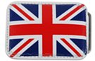 red white and blue union jack leather belt buckle