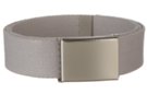 stone gray wide web belt with military style buckle