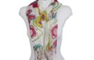 sangria and lemon and aqua bramble rose print scarf